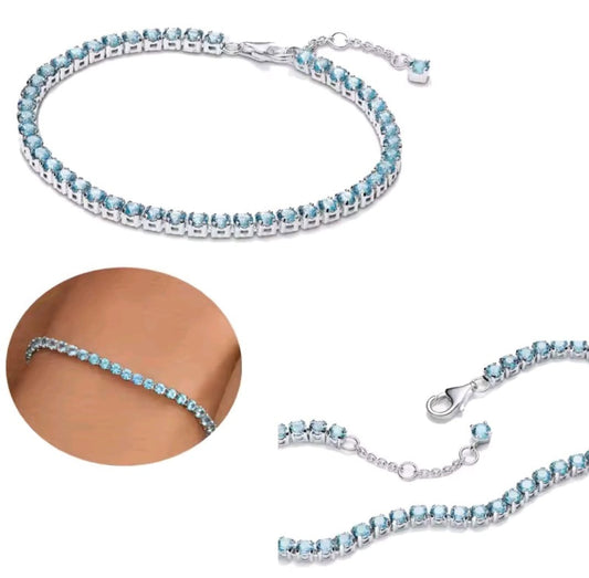Bracciale tennis in argento in vari colori