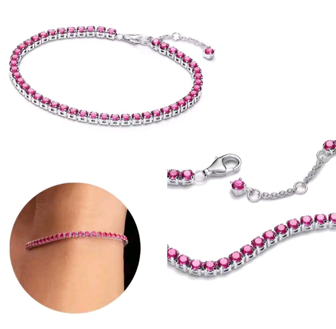 Bracciale tennis in argento in vari colori