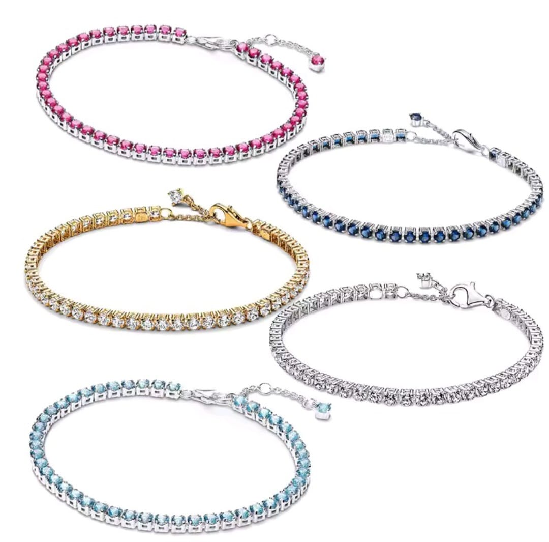 Bracciale tennis in argento in vari colori
