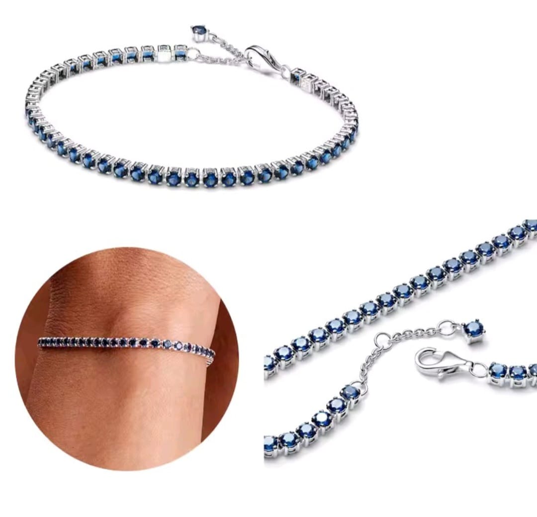 Bracciale tennis in argento in vari colori